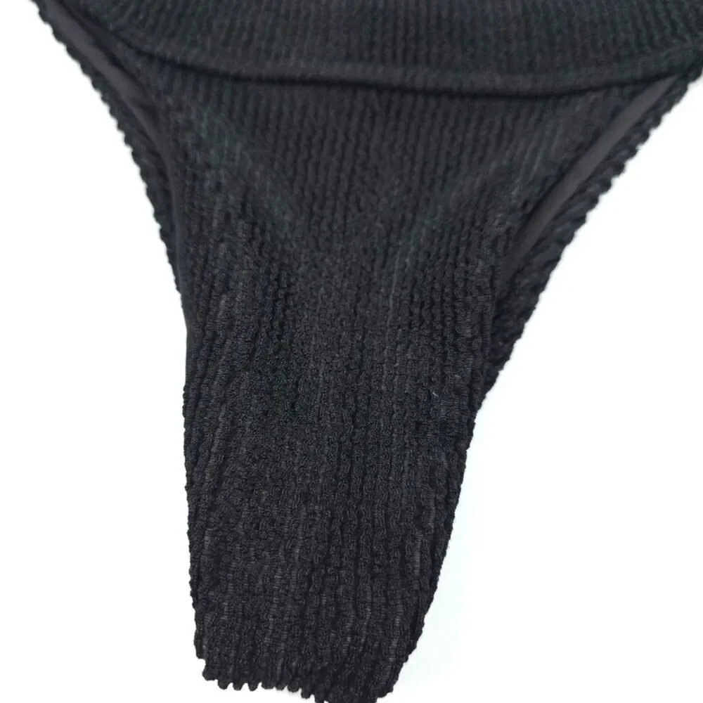 NEW Frankies Bikinis Ribbed Knit Bikini Bottom 90s Y2k Minimal Clean Girl Resort